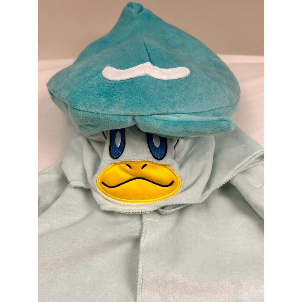 Pokemon Quaxly Costume Kids M 7-8 Blue Hooded Cosplay Halloween Pajama